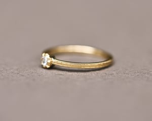 Image of *Made to order* 18ct yellow gold 3.0mm white rose-cut diamond ring (LON159)
