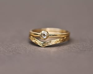 Image of *Made to order* 18ct yellow gold 3.0mm white rose-cut diamond ring (LON159)