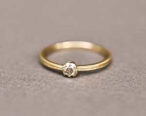 Image of *Made to order* 18ct yellow gold 3.0mm white rose-cut diamond ring (LON159)