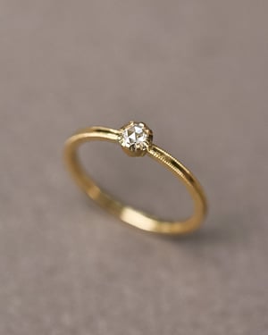 Image of *Made to order* 18ct yellow gold 3.0mm white rose-cut diamond ring (LON159)