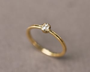 Image of *Made to order* 18ct yellow gold 3.0mm white rose-cut diamond ring (LON159)