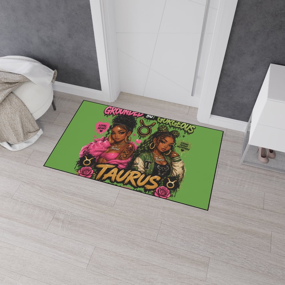 Image of Taurus Grounded But Gorgeous Floor Mat — Zodiac Heavy-Duty Door Rug