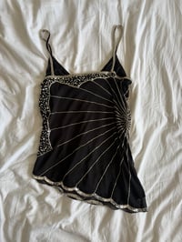 Image 2 of Vintage Y2K black sequin and beaded cami 