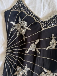 Image 3 of Vintage Y2K black sequin and beaded cami 