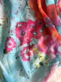 Image 4 of Vintage Y2K blue floral handkerchief hem Zara Larsson ruched bust cami 