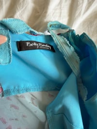 Image 5 of Vintage Y2K blue floral handkerchief hem Zara Larsson ruched bust cami 