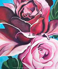 Rose June Flower - Eternal Love and Devotion - Size A5 Glossy Card