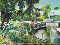 Bridge Reflections - River Bäveån - Size A5 Glossy Card