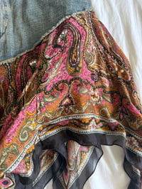 Image 5 of Vintage Y2K denim handkerchief hem beaded and sequin silk fairy skirt 
