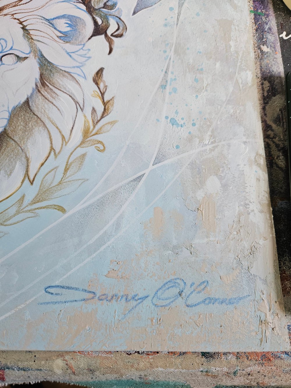 "Divine Velvet" Blue 1/1 UNIQUE - Mixed Media on paper - FREE WORLDWIDE SHIPPING!!!