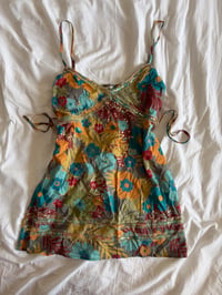 Image 1 of Vintage Y2K floral sequin babydoll style tie back cami