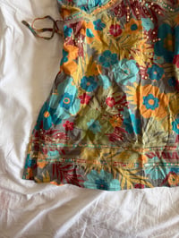 Image 4 of Vintage Y2K floral sequin babydoll style tie back cami