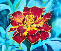 Marigold October Flower - Creativity and Passion - Size A5 Glossy card