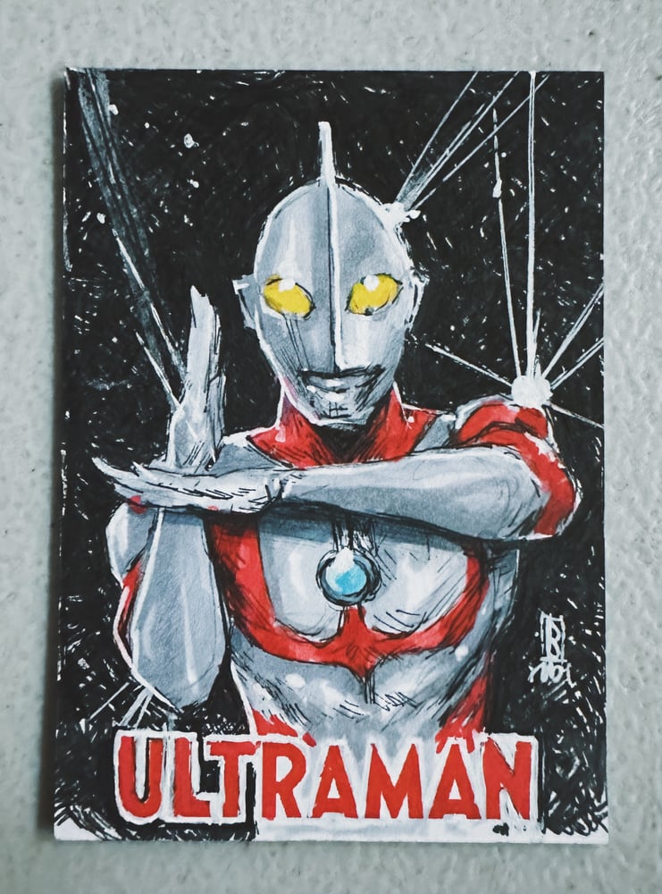 Image of ULTRAMAN SKETCH CARD ARTIST'S PROOF (W/ ORIGINAL DRAWING 