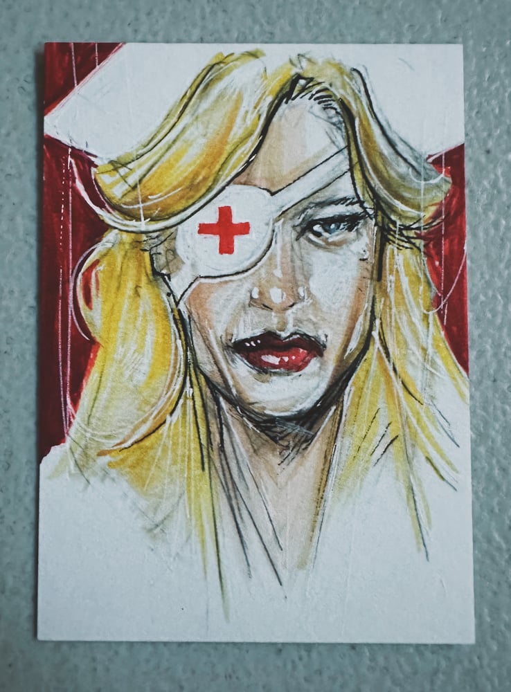Image of KILL BILL ELLE DRIVER SKETCH CARD (ORIGINAL DRAWING)