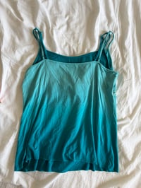 Image 2 of Vintage Y2K blue ombre sequin and beaded bust cami with double strap detail 