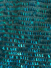 Image 6 of Vintage Y2K boatneck blue crochet sequin cami 