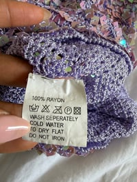 Image 4 of Vintage Y2K 90s Lipsy purple sequin crochet cami 