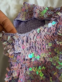 Image 5 of Vintage Y2K 90s Lipsy purple sequin crochet cami 