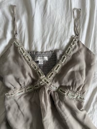 Image 2 of Vintage Y2K silk sequin and beaded cami 