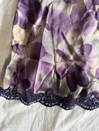Image 6 of Vintage Y2K purple floral silk tie back sequin top 