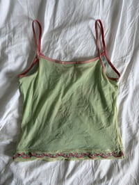 Image 2 of Vintage Y2K green and pink fairy sequin floral cami