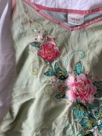 Image 4 of Vintage Y2K green and pink fairy sequin floral cami