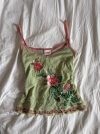 Image 8 of Vintage Y2K green and pink fairy sequin floral cami