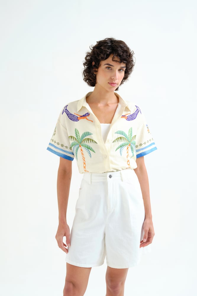 Image of Camisa con estampado Palm & Mermaid