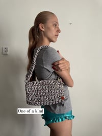 Image 1 of Knit Bag Silver and Red