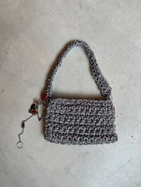 Image 3 of Knit Bag Silver and Red