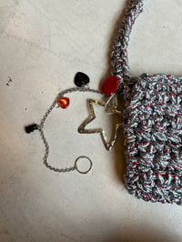 Image 4 of Knit Bag Silver and Red