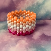 Pearl Lesbian Pride Flag Kandi Cuff