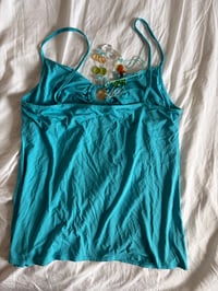 Image 5 of Vintage Y2K turquoise cami with o ring detail and built in necklace 