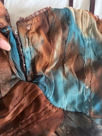 Image 3 of Vintage Y2K brown and blue tie dye sequin cami with hook and eye bust 