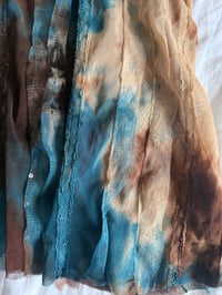 Image 5 of Vintage Y2K brown and blue tie dye sequin cami with hook and eye bust 
