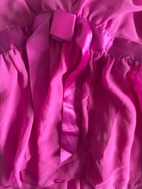 Image 4 of Vintage Y2K pink handkerchief hem halter ribbon detail on the bust 