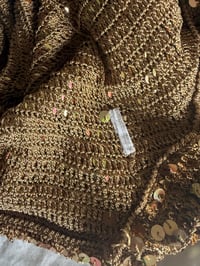 Image 5 of Vintage Y2K gold sequin crochet cami