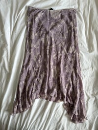 Image 1 of Vintage Y2K purple and white floral handkerchief hem skirt 