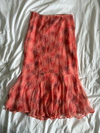 Image 1 of Vintage Y2K orange floral silk mermaid fairy skirt 