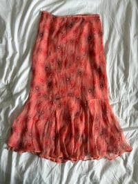 Image 2 of Vintage Y2K orange floral silk mermaid fairy skirt 