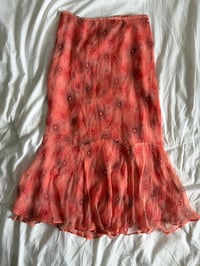 Image 7 of Vintage Y2K orange floral silk mermaid fairy skirt 