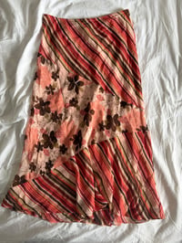 Image 1 of Vintage Y2K floral and pinstripe patchwork fairy skirt 