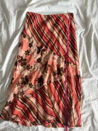 Image 5 of Vintage Y2K floral and pinstripe patchwork fairy skirt 