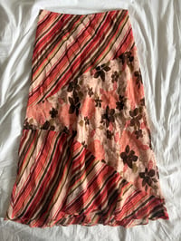 Image 9 of Vintage Y2K floral and pinstripe patchwork fairy skirt 
