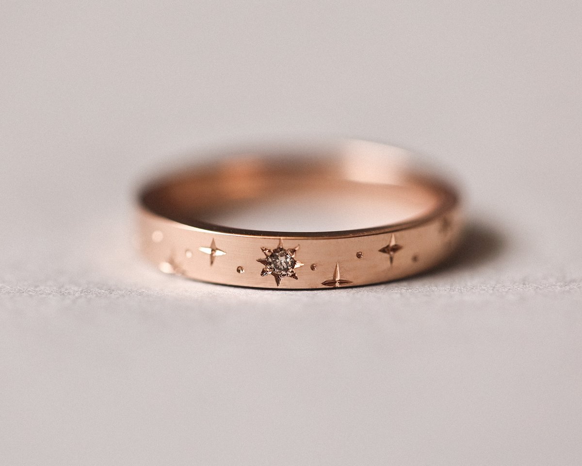 Image of 18ct Rose Gold 3mm ‘Star' Eternity ring