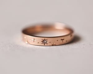 Image of 18ct Rose Gold 3mm ‘Star' Eternity ring