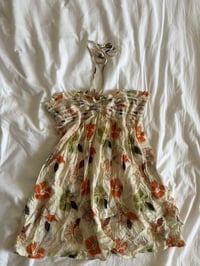 Image 1 of Vintage Y2K floral sequin bandeau halterneck cami with ruched bust
