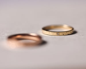 Image of 18ct Yellow gold 2mm ‘Star' Eternity ring