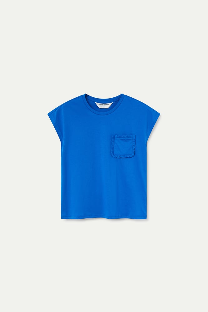 Image of Camiseta azul detalle bolsillo
